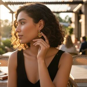 FASHION FASHION FASHION stainless steel Elegant Gold plated Hoop Earrings